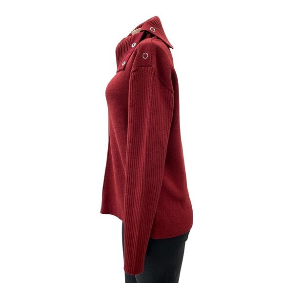 Cabi Pushover Convertible Button Snap Cowlneck Sweater Pullover Red Women Small - Picture 3 of 11
